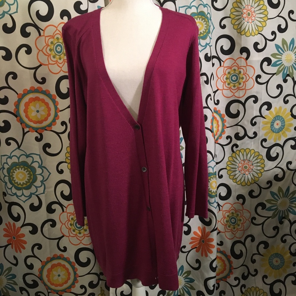 Eileen Fisher merino wool boyfriend cardi SZ XL